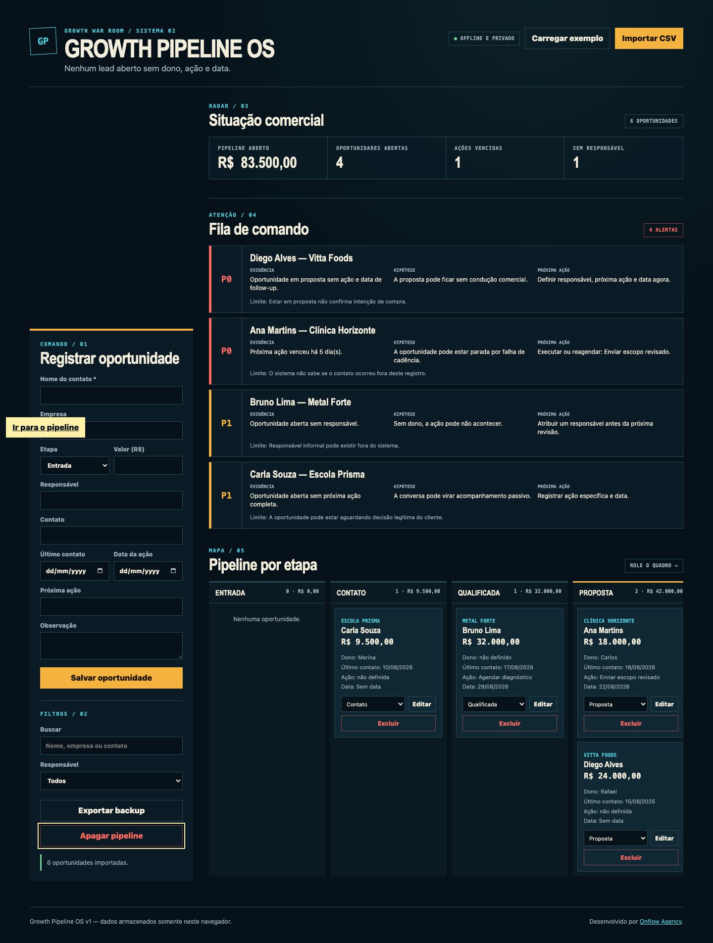 Growth Pipeline OS UI